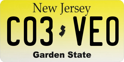 NJ license plate C03VEO