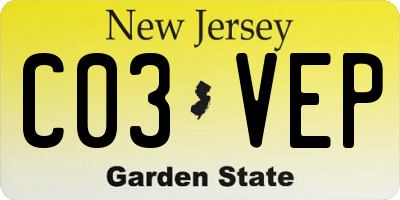 NJ license plate C03VEP
