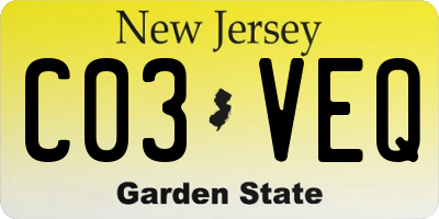 NJ license plate C03VEQ