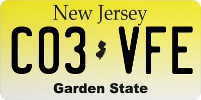 NJ license plate C03VFE