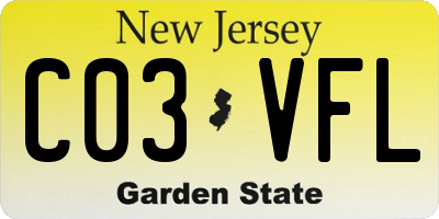 NJ license plate C03VFL