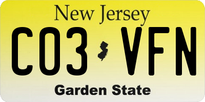 NJ license plate C03VFN