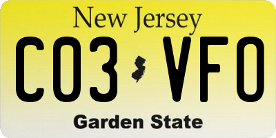 NJ license plate C03VFO