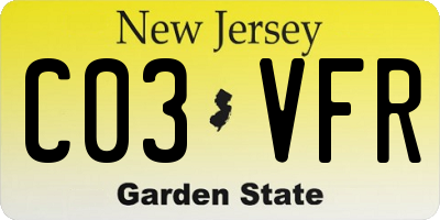 NJ license plate C03VFR