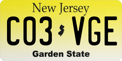NJ license plate C03VGE