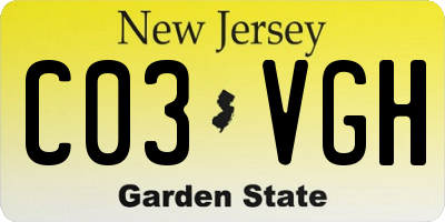 NJ license plate C03VGH
