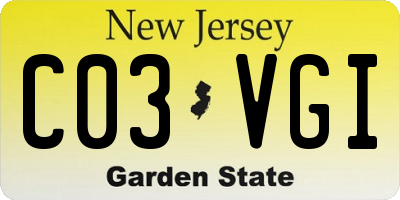 NJ license plate C03VGI
