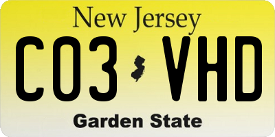 NJ license plate C03VHD