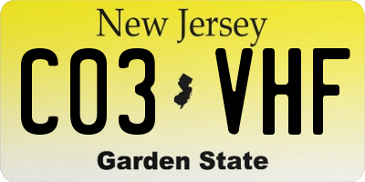 NJ license plate C03VHF