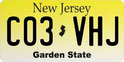 NJ license plate C03VHJ
