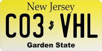 NJ license plate C03VHL