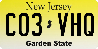 NJ license plate C03VHQ