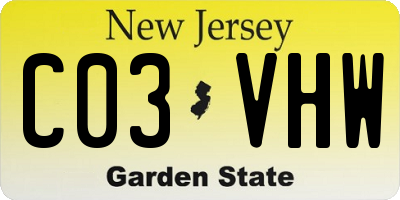 NJ license plate C03VHW