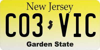 NJ license plate C03VIC