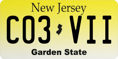 NJ license plate C03VII