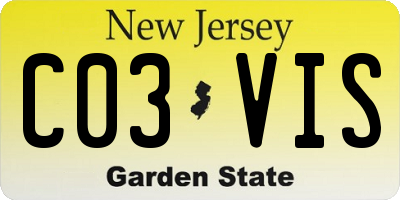 NJ license plate C03VIS