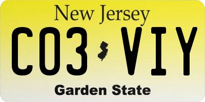 NJ license plate C03VIY
