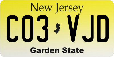 NJ license plate C03VJD