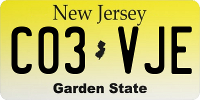 NJ license plate C03VJE