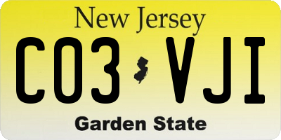 NJ license plate C03VJI