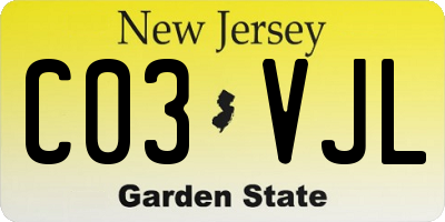 NJ license plate C03VJL