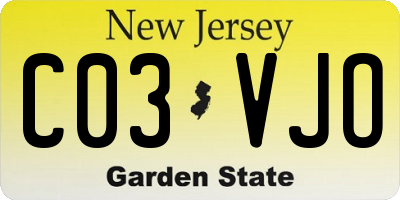 NJ license plate C03VJO