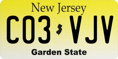 NJ license plate C03VJV