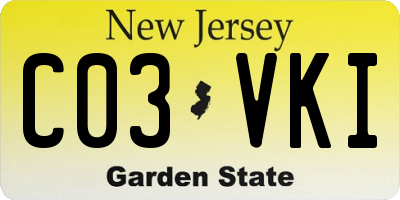 NJ license plate C03VKI