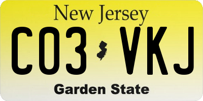 NJ license plate C03VKJ