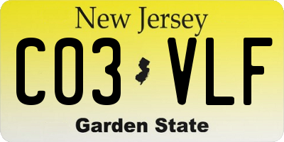 NJ license plate C03VLF