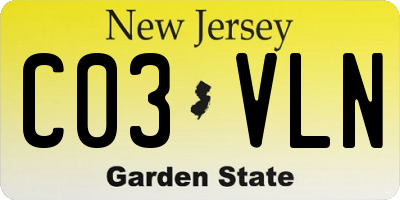 NJ license plate C03VLN