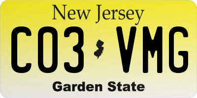 NJ license plate C03VMG