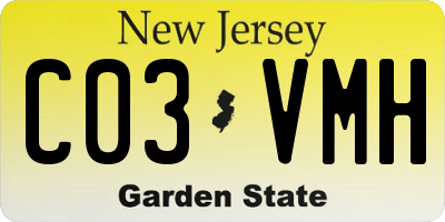NJ license plate C03VMH