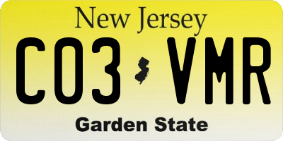 NJ license plate C03VMR