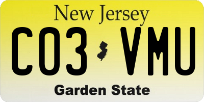 NJ license plate C03VMU