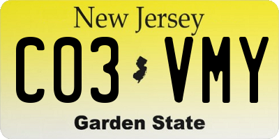 NJ license plate C03VMY