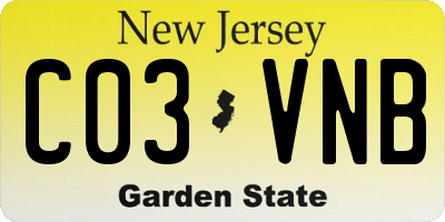 NJ license plate C03VNB