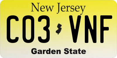 NJ license plate C03VNF
