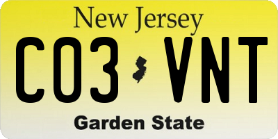 NJ license plate C03VNT