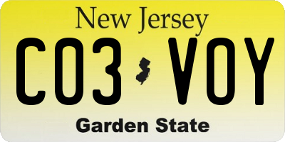 NJ license plate C03VOY