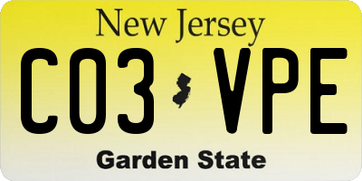 NJ license plate C03VPE