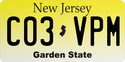 NJ license plate C03VPM