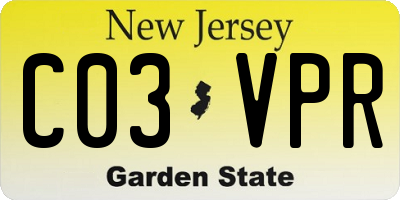NJ license plate C03VPR