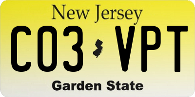 NJ license plate C03VPT