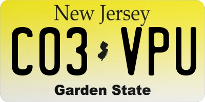 NJ license plate C03VPU