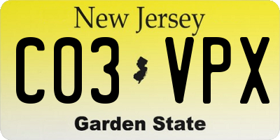 NJ license plate C03VPX