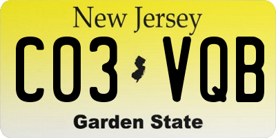 NJ license plate C03VQB