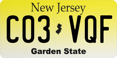 NJ license plate C03VQF