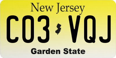 NJ license plate C03VQJ