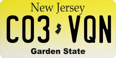 NJ license plate C03VQN